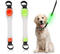 Lot de 2 bandes lumineuses LED pour animaux de compagnie, collier lumineux rechargeable, pendentif lumineux pour chien, 3 modes clignotants, facile à fixer, collier et harnais à fixer, étanche, bande