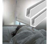 Lot de 2 bandes occultantes pour Roller Bli - Bloque la lumière de fenêtre en U - Rails latéraux de chambre d'enfant (blanc, 152 cm / 59.8in) - Parfait pour les chambres à coucher et les bébés