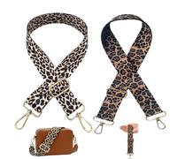 Lot de 2 Bandoulières Léopard Interchangeables - Largeur 3,8 cm - Longueur Réglable 75-130 cm - Bretelles pour Sac Femme, Sac à Main, Sac Bandoulière et Besace
