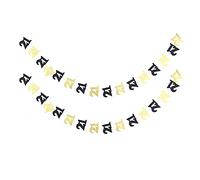 Lot de 2 bannières à suspendre avec chiffres - Décoration de fête d'anniversaire - Lettres à suspendre - Magnifique art imprimé de haute qualité - Fait à la main pour (vingt-et-un)