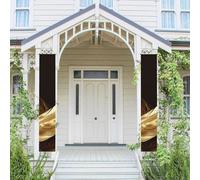 Lot de 2 bannières de bienvenue à suspendre pour porte d'entrée Printemps Été Bannière de porche Plumes dorées Saisonnier Panneau de porche Panneau de ferme Intérieur Toile de fond Décoration