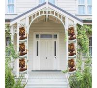 Lot de 2 bannières de bienvenue à suspendre pour porte d'entrée Printemps Été Porche Bannière Africaine Saisonnière Porte Porche Panneau Ferme Intérieur Toile de Fond Décoration Extérieur Drapeau 180