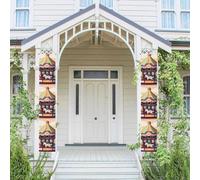 Lot de 2 bannières de bienvenue à suspendre pour porte d'entrée Printemps Été Porche Bannière Carrousel Saisonnier Porte Porche Panneau de Porche Ferme Intérieur Toile de Fond Décoration Extérieur