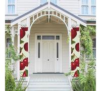 Lot de 2 bannières de bienvenue à suspendre pour porte d'entrée Printemps Été Porche Bannière Cerise Fruits Saisonniers Porche Panneau Ferme Intérieur Toile de Fond Décoration Extérieur Drapeau 180 x