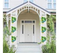 Lot de 2 bannières de bienvenue à suspendre pour porte d'entrée Printemps Été Porche Bannière de porche Vert Poisson Saisonnier Panneau de Porche Ferme Intérieur Toile de Fond Décoration Extérieur