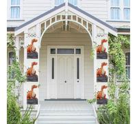 Lot de 2 bannières de bienvenue à suspendre pour porte d'entrée Printemps Été Porche Bannière Drôle Dragon Saisonnier Porte Porche Panneau Ferme Intérieur Toile de Fond Décoration Extérieur Drapeau