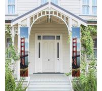 Lot de 2 bannières de bienvenue à suspendre pour porte d'entrée Printemps Été Porche Bannière San Francisco Golden Gate Bridge Saisonnier Porte Panneau Porche Panneau de Porche Ferme Intérieur Toile