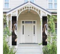 Lot de 2 bannières de bienvenue à suspendre pour porte d'entrée Printemps Été Porche Bannière Trois pélicans Saisonnier Panneau de Porche Panneau de Porche Maison Maison Décoration Extérieur Drapeau