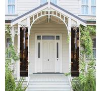Lot de 2 bannières de bienvenue à suspendre pour porte d'entrée Printemps Été Porche Bannière Vieux Livres dans la bibliothèque Saisonnière Panneau de porche Panneau de Porche Ferme Intérieur Toile de