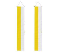 Lot de 2 bannières de félicitations à suspendre en polyester pour porte d'entrée, cour, cérémonie ou fête, réutilisables et lavables avec tiges et cordes