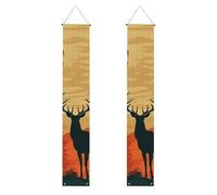 Lot de 2 bannières de porche à suspendre avec inscription « Welcome Summer » - Panneau de porche « Happy Birthday » - Bannière de porte d'entrée pour fête de vacances - Décoration intérieure et
