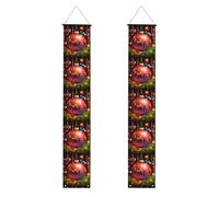Lot de 2 bannières de porche à suspendre pour porte de Noël, bannière de porche « Happy Birthday », bannière de porte d'entrée pour fête de vacances, décoration intérieure et extérieure