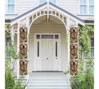 Lot de 2 bannières de porche à suspendre pour porte d'entrée, bannière de porche Golden Retriever Welcome à suspendre pour décoration de vacances