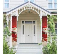 Lot de 2 bannières de porche à suspendre pour porte d'entrée, bannière de porche « Merry Christmas Welcome » à suspendre sur une porte d'entrée, décoration de vacances