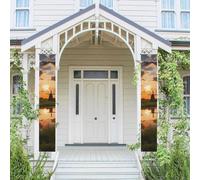 Lot de 2 bannières de porche à suspendre pour porte d'entrée, bannière de porche vue des Pays-Bas - Bannière de bienvenue à suspendre - Décoration de vacances