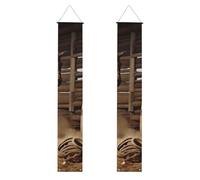 Lot de 2 bannières de porche American West Rodeo - Décoration élégante pour la maison - Drapeaux à suspendre - Bannière de bienvenue pour extérieur et intérieur - Fournitures de vacances - 180 x 30 cm