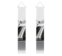 Lot de 2 bannières de porche avec symbole de musique de piano - Décoration de maison élégante - Drapeaux à suspendre - Bannière de bienvenue pour extérieur et intérieur - Fournitures de vacances - 180
