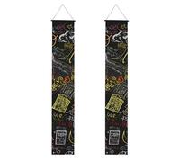 Lot de 2 bannières de porche de fond mathématiques pour décoration de maison élégante à suspendre, bannière de bienvenue pour extérieur et intérieur, fournitures de vacances 180 x 30,5 cm