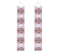 Lot de 2 bannières de porche de remise de diplôme, décoration de fête universitaire, belles fleurs et papillons à suspendre avec tige et corde pour fête intérieure et extérieure, panneau de fond