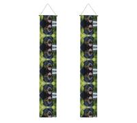 Lot de 2 bannières de porche de remise de diplôme, décoration de fête universitaire et lycée, bannière Rottweiler à suspendre avec tige et corde pour célébration intérieure et extérieure, panneau de