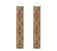 Lot de 2 bannières de porche de remise de diplôme, décoration de fête universitaire, rues d'architecture, maisons à suspendre avec tige et corde pour célébration intérieure et extérieure, panneau de