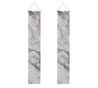 Lot de 2 bannières de porche en marbre blanc imprimé or rose - 30 x 180 cm - Bannières à suspendre pour Noël, Halloween, fêtes, ferme, décoration d'intérieur