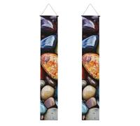 Lot de 2 bannières de porche hippie à suspendre avec pierres colorées - Bannières de porche « Happy Birthday » - Bannière de porte d'entrée pour fête de vacances - Décoration intérieure et extérieure