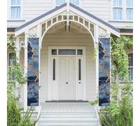 Lot de 2 bannières de porte à motif marbré - Bannières de bienvenue à suspendre - Drapeau printemps été - Panneau de porche pour porte d'entrée, toile de fond de porte d'entrée, décoration de fête