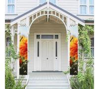 Lot de 2 bannières de porte - Bannières de porche - Fleur de souci - Fleurs d'automne - Bannières de bienvenue à suspendre - Drapeau de printemps et d'été - Panneau de porte d'entrée - Panneau de