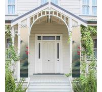 Lot de 2 bannières de porte - Bannières de porte - Fleurs et libellules - Bannières de bienvenue à suspendre - Drapeau printemps été - Panneau de porte d'entrée - Panneau de porte d'entrée