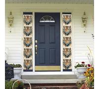 Lot de 2 bannières de porte de bienvenue - Année du tigre - Décoration hawaïenne - Printemps et été - Bannières murales à suspendre pour extérieur, maison, cour tropicale, fête