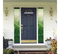 Lot de 2 bannières de porte de bienvenue - Arbre vert - Décorations hawaïennes - Printemps et été - Bannières murales à suspendre pour extérieur, maison, cour tropicale, fête