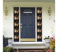 Lot de 2 bannières de porte de bienvenue Corgi qui aime la musique - Décorations hawaïennes - Drapeaux de printemps et d'été - Bannières murales à suspendre pour extérieur, maison, cour tropicale