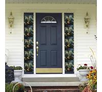 Lot de 2 bannières de porte de bienvenue - Feuilles vertes et oiseaux - Décorations hawaïennes - Drapeaux de printemps et d'été - Bannières murales à suspendre pour extérieur, maison, cour tropicale