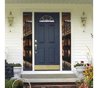 Lot de 2 bannières de porte de bienvenue New York Manhattan Bridge Night Porche Signes Décorations hawaïennes Drapeaux Printemps Été Décor Bannières murales pour extérieur Maison Tropical Yard Party