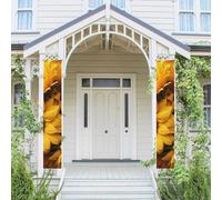 Lot de 2 bannières de porte de porche avec de nombreux tournesols - Bannières de bienvenue à suspendre - Drapeau printemps été - Panneau de porche pour porte d'entrée, toile de fond de porte d'entrée