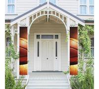 Lot de 2 bannières de porte de porche - Bannières de bienvenue à suspendre - Drapeau de printemps et d'été - Panneau de porche pour porte d'entrée, toile de fond de porte d'entrée, décoration de fête