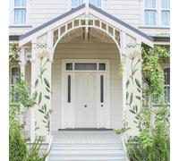 Lot de 2 bannières de porte - Fleurs vertes - Herbes - Feuilles de sauge - Bannières de bienvenue à suspendre - Drapeau de printemps et d'été - Panneau de porte d'entrée - Panneau de porte d'entrée