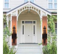 Lot de 2 bannières de porte - Phare - Lever de soleil - Bannières de bienvenue à suspendre - Drapeau printemps été - Panneau de porche pour porte d'entrée, toile de fond de porte d'entrée, décoration