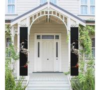 Lot de 2 bannières de porte pour porche - Bannières de bienvenue à suspendre - Drapeau printemps été - Panneau de porche pour porte d'entrée - Panneau de porte d'entrée - Décoration de fête - Fond