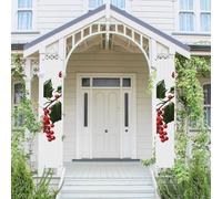 Lot de 2 bannières de porte pour porche - Branches de houx - Bannières de bienvenue à suspendre - Drapeau printemps été - Panneau de porche pour porte d'entrée, toile de fond de porte d'entrée