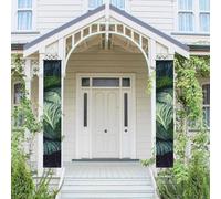 Lot de 2 bannières de porte pour porche - Chou lumineux - Bannières de bienvenue à suspendre - Drapeau printemps été - Panneau de porche pour porte d'entrée - Panneau de porte d'entrée - Décoration de