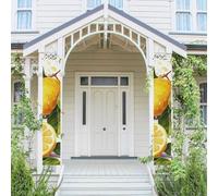 Lot de 2 bannières de porte pour porche - Fruits et citron - Bannières de bienvenue à suspendre - Drapeau printemps été - Panneau de porte d'entrée - Panneau de porte d'entrée - Décoration de fête