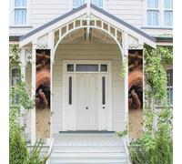Lot de 2 bannières de porte pour porche - Grande tarentule mexicaine - Bannières de bienvenue à suspendre - Drapeau printemps été - Panneau de porche pour porte d'entrée, toile de fond de porte