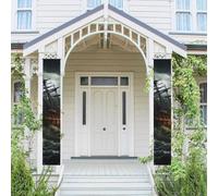 Lot de 2 bannières de porte pour porche - Motif bateau effrayant en mer - Bannières de bienvenue à suspendre - Drapeau printemps été - Panneau de porte d'entrée - Panneau de porte d'entrée