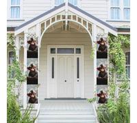 Lot de 2 bannières de porte pour porche - Singe mignon - Bannières de bienvenue à suspendre - Drapeau printemps été - Panneau de porche pour porte d'entrée, toile de fond de porte d'entrée, décoration