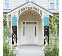 Lot de 2 bannières de porte pour porte - Bannière murale à suspendre - Un grand groupe de chiens - Drapeau décoratif - Bannières de porche - Fond photo de bienvenue - Toile de fond murale