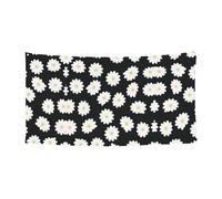 Lot de 2 bannières décoratives en métal avec motif marguerite blanche pour intérieur ou extérieur