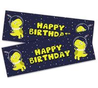 Lot de 2 bannières « Happy Birthday » - Motif dinosaure - Décoration de fête pour enfants - 19 ans