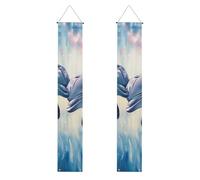 Lot de 2 bannières imprimées Dolphins in Love pour porche - 30 x 180 cm - Bannières à suspendre pour Noël, Halloween, fêtes, ferme, décoration d'intérieur